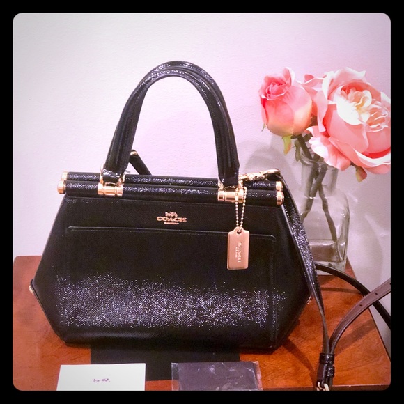 Coach Handbags - COACH Grace 20 Black Patent Leather Satchel- rare
